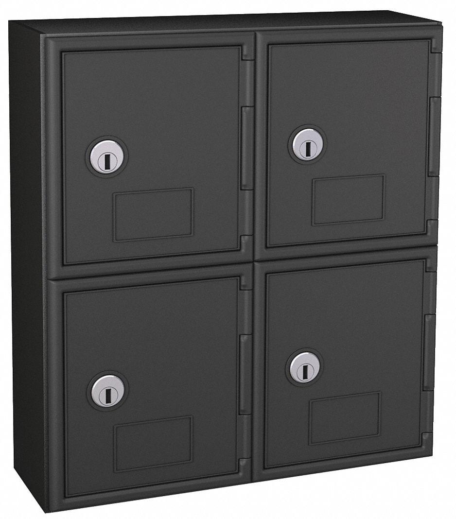 Locker 2x2Lckrs Blk 13.5 x12 x4