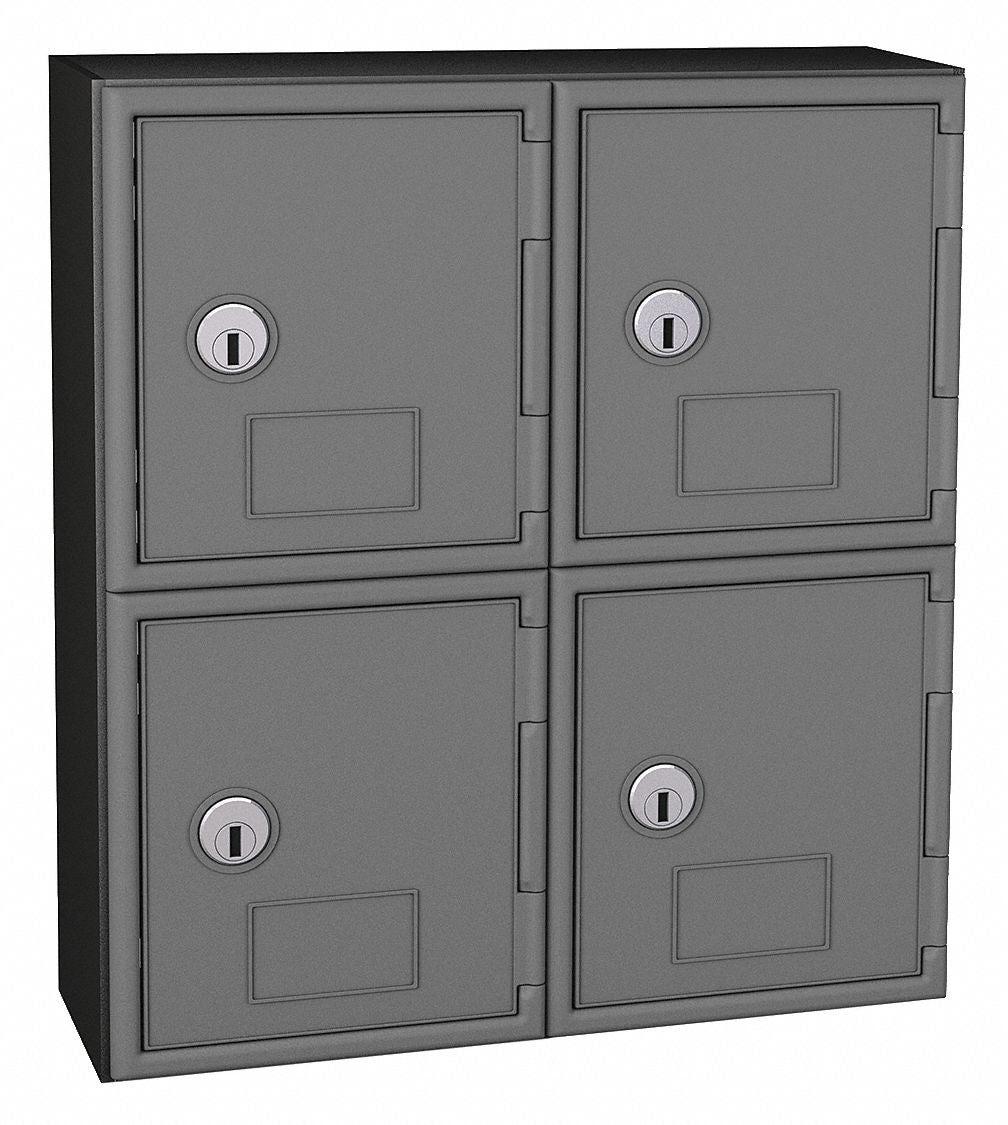 Locker 2x2Lckrs Gry/Blk 13.5 x12 x4