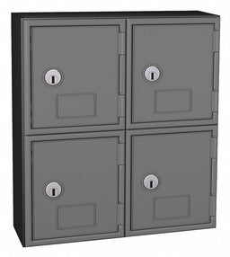 Locker 2x2Lckrs Gry/Blk 13.5 x12 x4