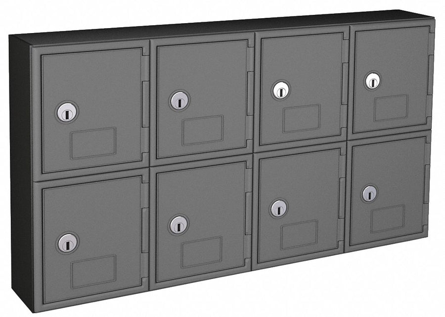 Locker 2x4Lckrs Gry/Blk 13.5 x24 x4