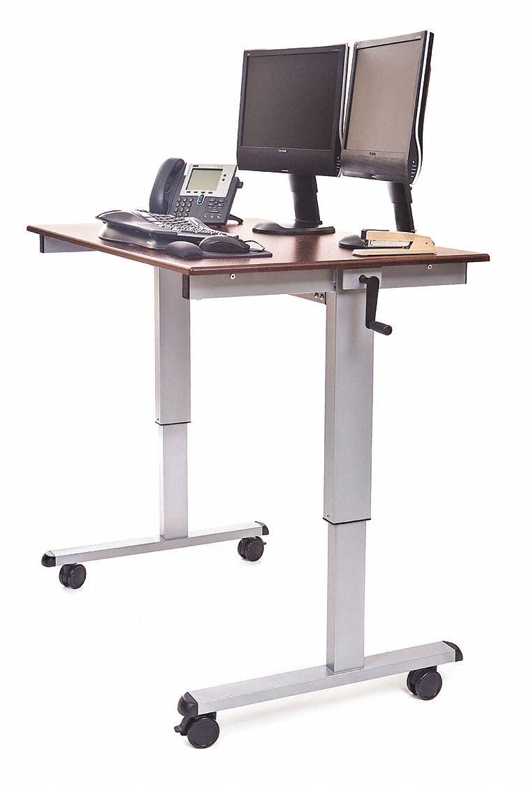 Standing Desk 48 in W Walnut