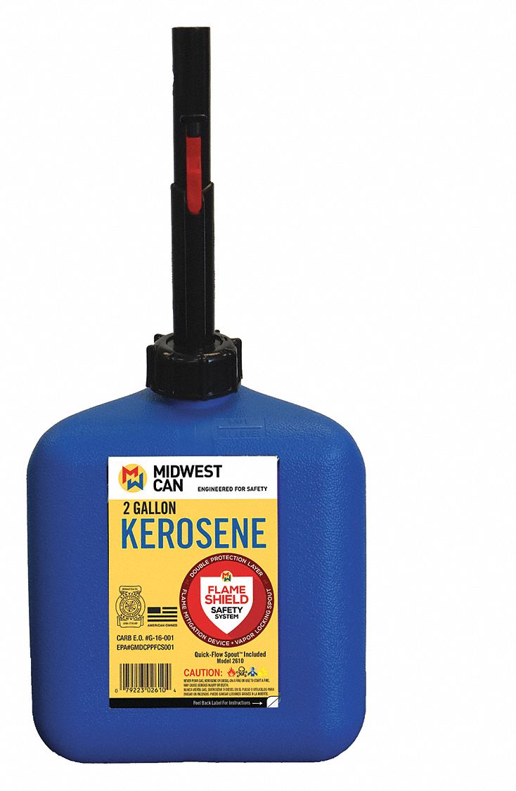 Kerosene Can 2 gal Self Blue HDPE
