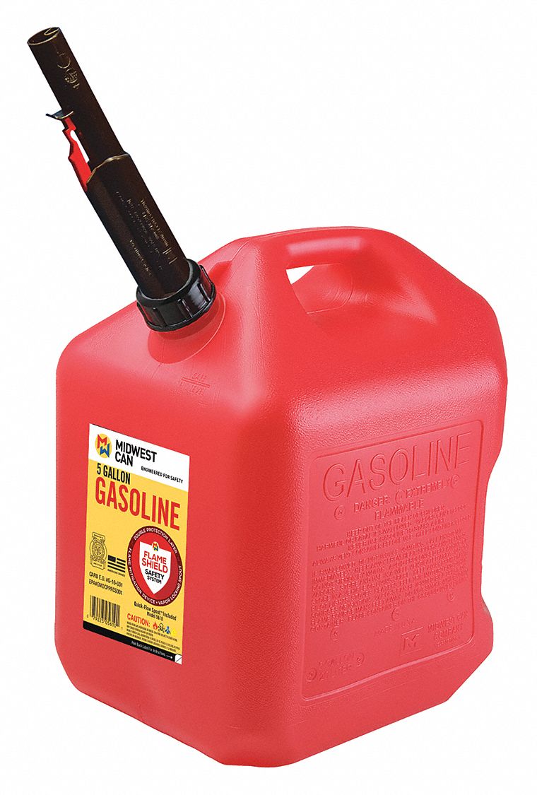 Gas Can 5 gal Self Red HDPE 14-1/2 H