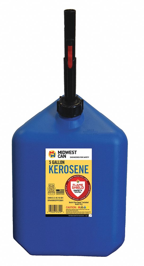 Kerosene Can 5 gal Self Blue HDPE