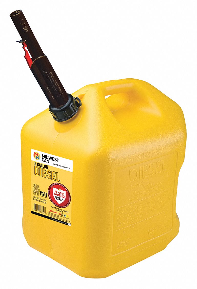 Diesel Fuel Can 5 gal Self Yellow HDPE