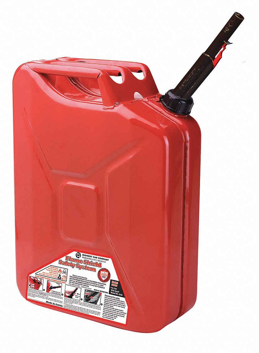 Gas Can 5 gal Self Red Steel 18-1/4 H