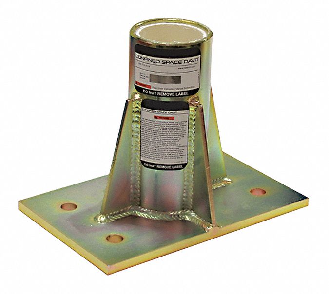 Base for Davit Mast Yellow Zinc Plated