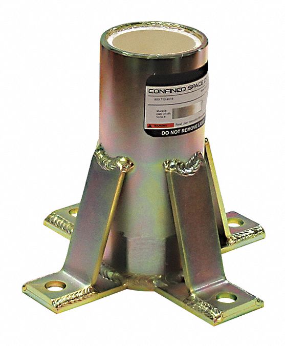 Base for Davit Mast Yellow Zinc Plated