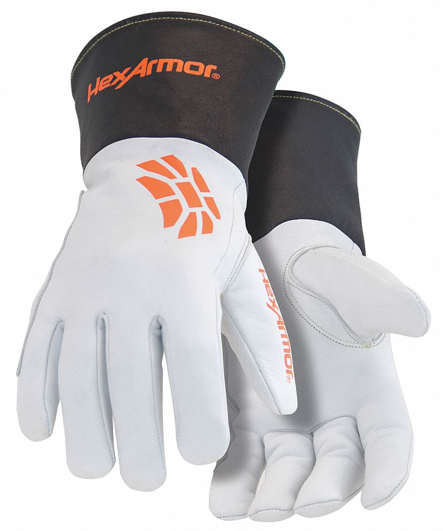 Leather Gloves Black/Orange/White 4XL PR
