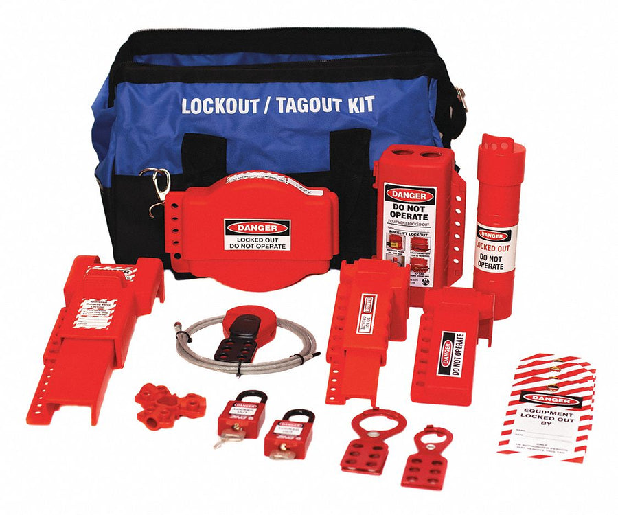 Portable Lockout Kit Filled Red/Blue/Blk
