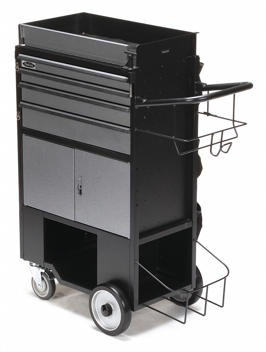 Black Light Duty Tool Utility Cart