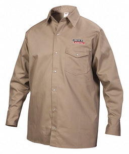 Flame-Resistant Collared Shirt Khaki L