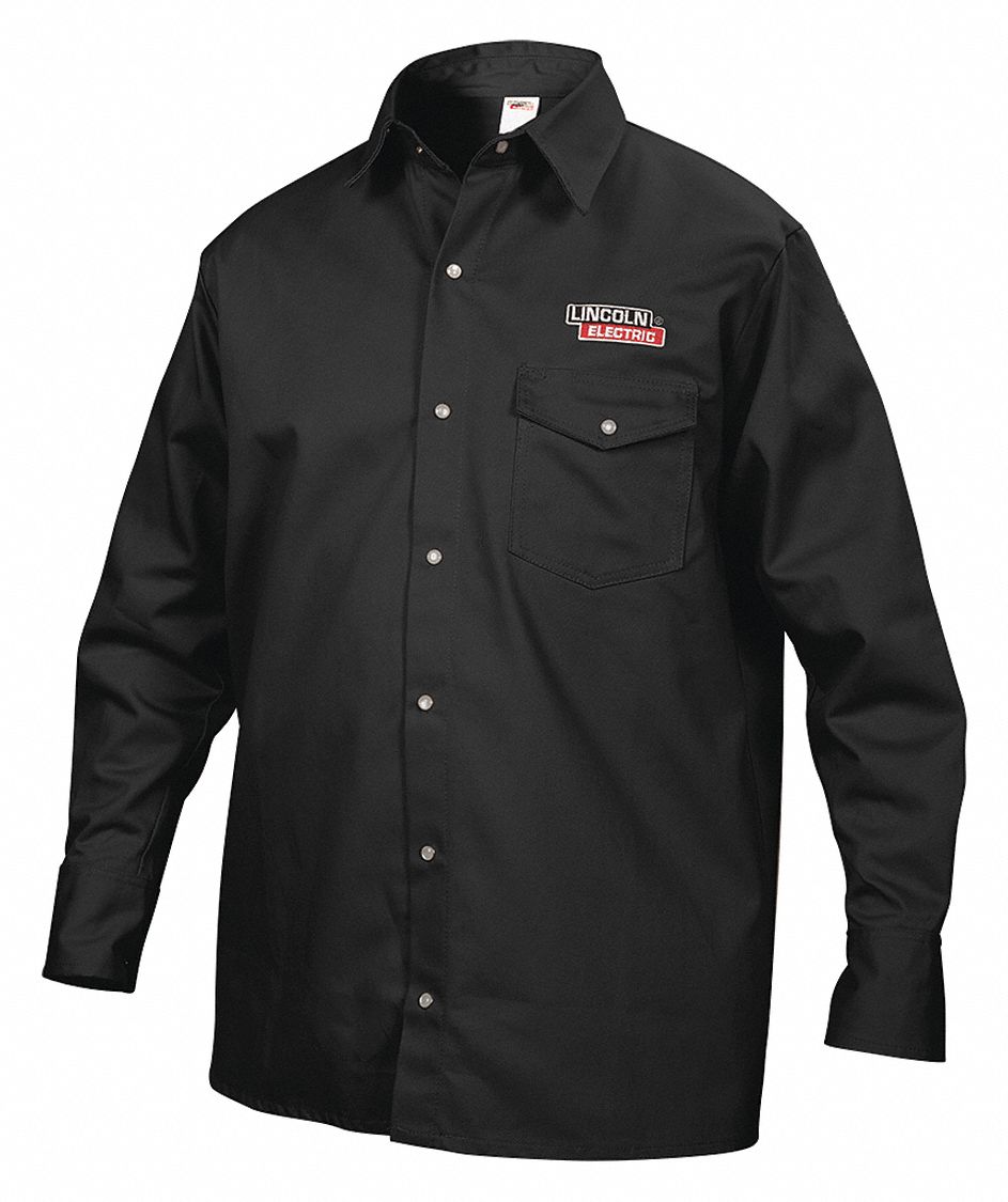 Flame-Resistant Collared Shirt Black L