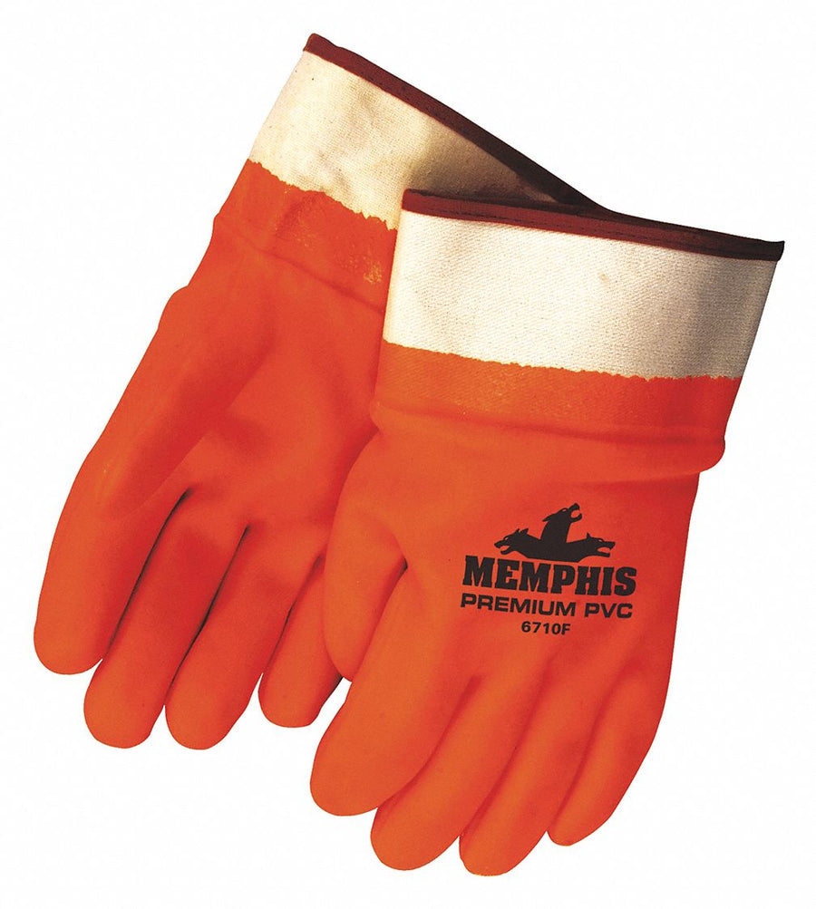 Gloves PVC L 12 in L Foam Smooth PR PK12