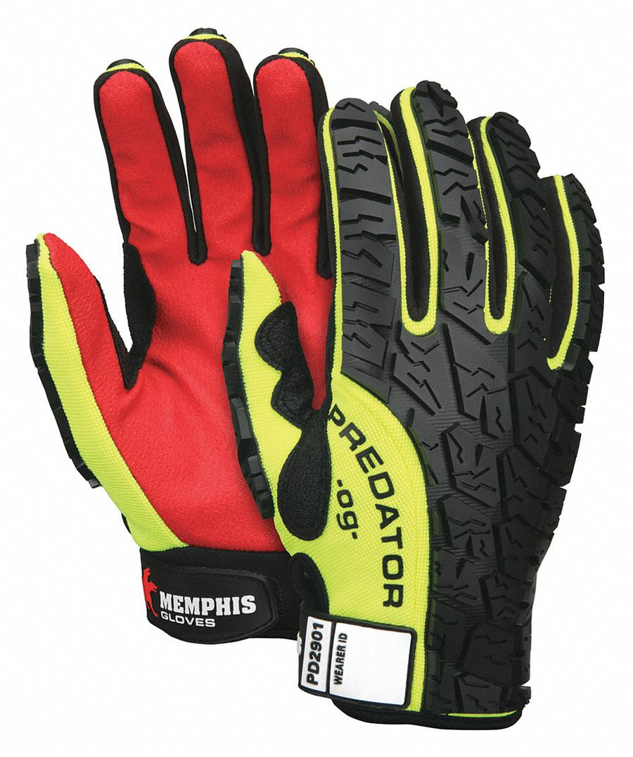 Gloves L Hi Vis Yellow/Black/Red PR