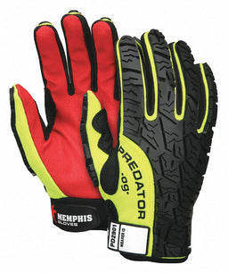 Gloves M Hi Vis Yellow/Black/Red PR