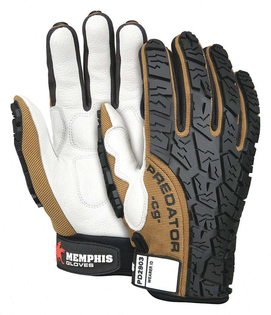 Mechanics Gloves L White/Black/Brown PR