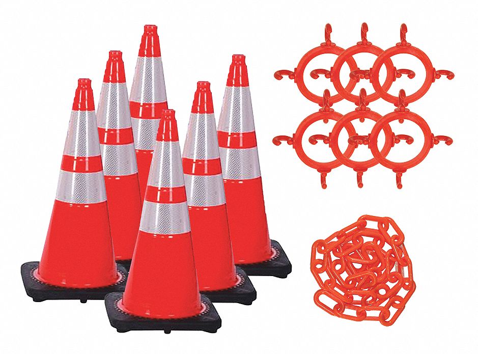 Traffic Cone Kit Orange 28 in.