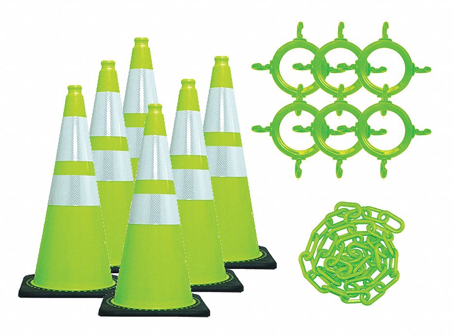 Traffic Cone Kit Green 28 in.