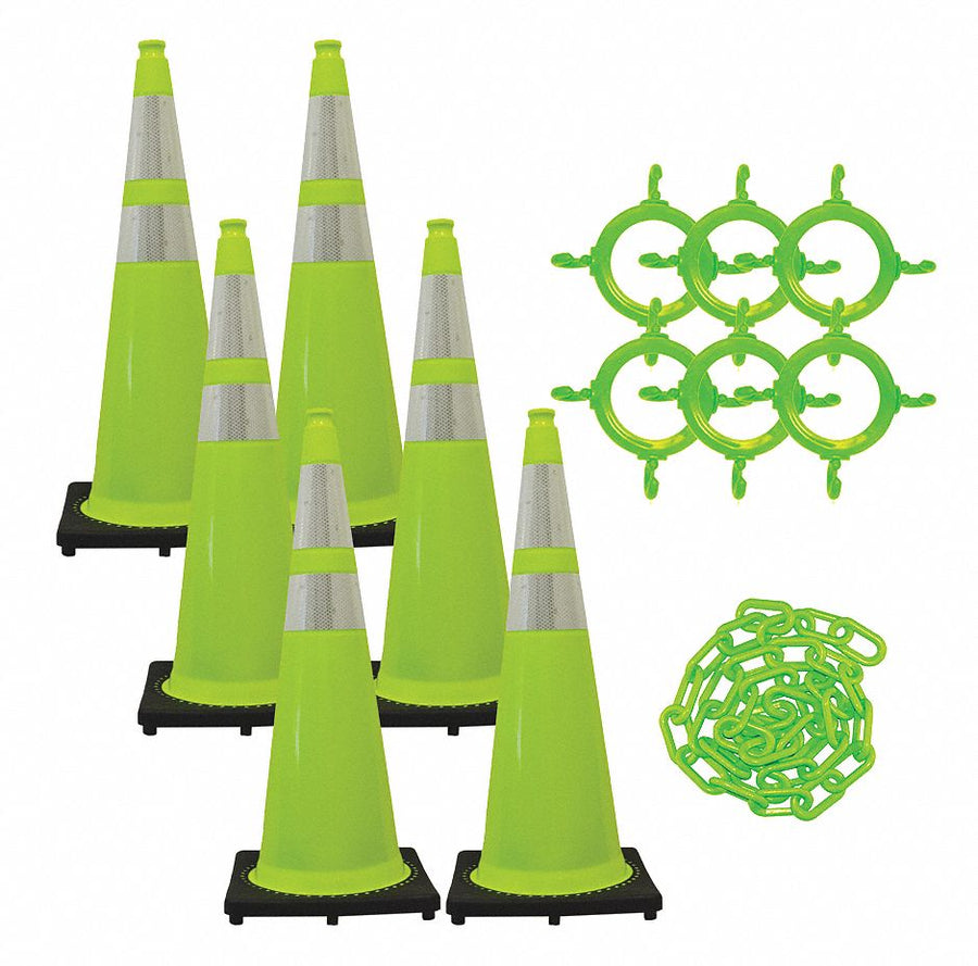 Traffic Cone Kit Green Gloss 36 in.
