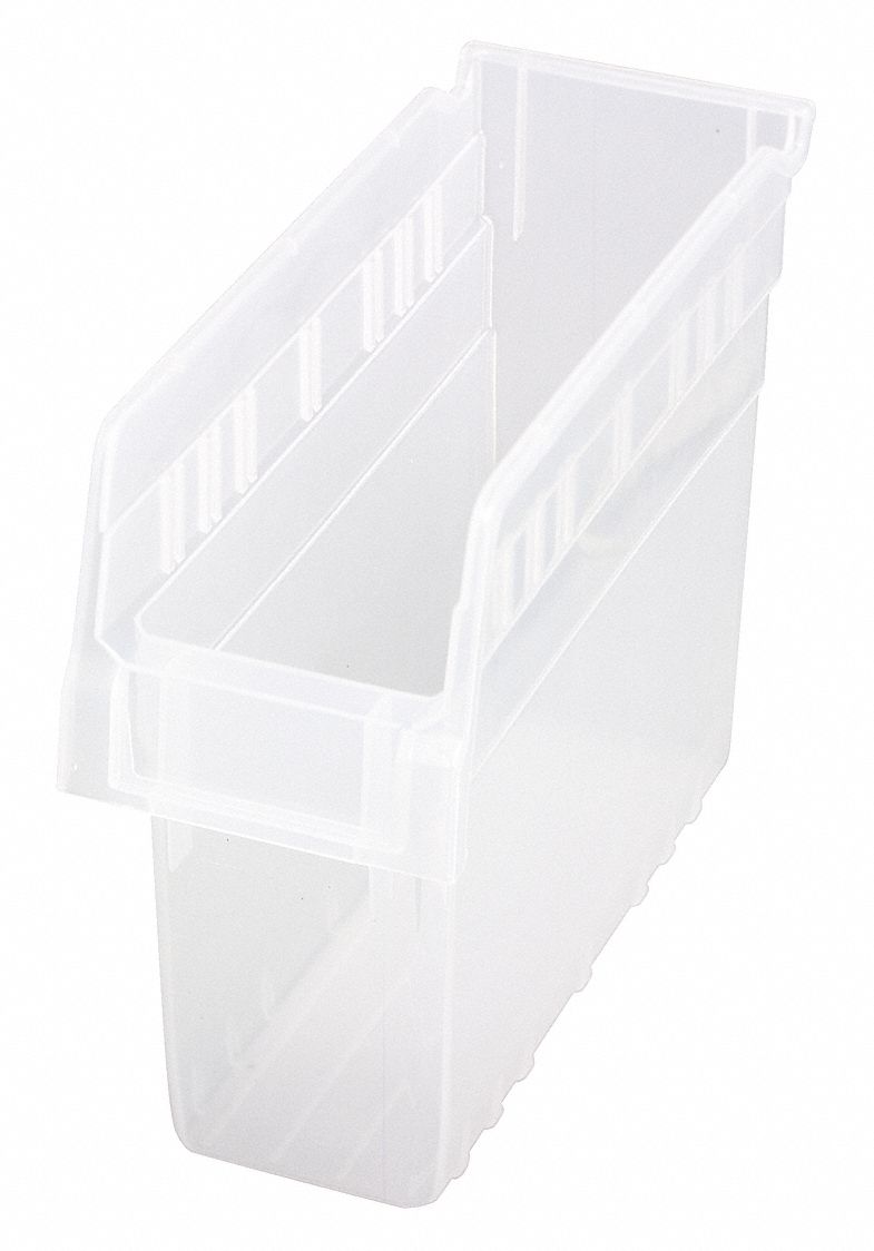 Shelf Bin Clear Polypropylene 8 in