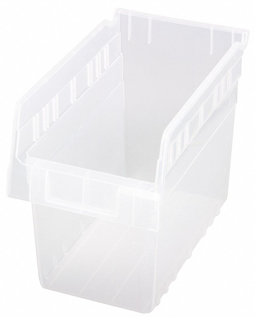 Shelf Bin Clear Polypropylene 8 in