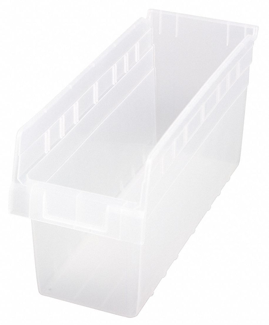 Shelf Bin Clear Polypropylene 8 in