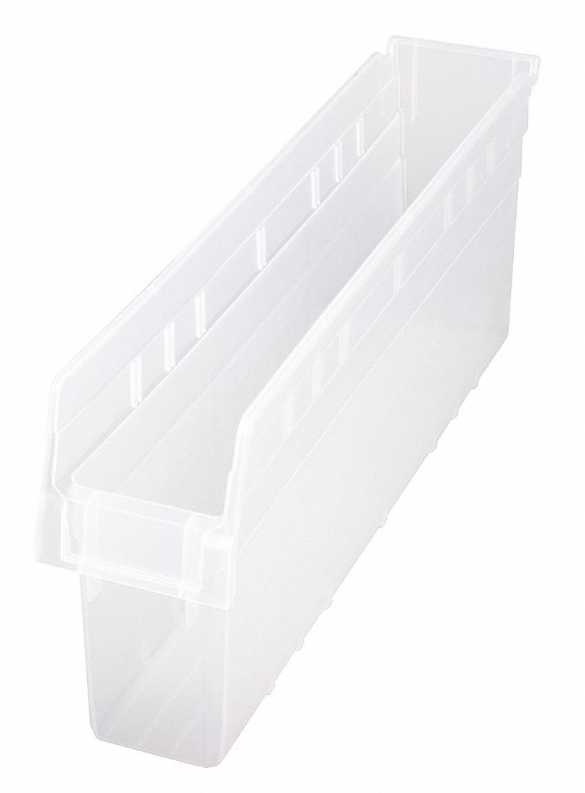 Shelf Bin Clear Polypropylene 8 in