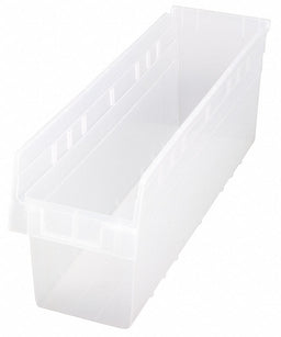 Shelf Bin Clear Polypropylene 8 in