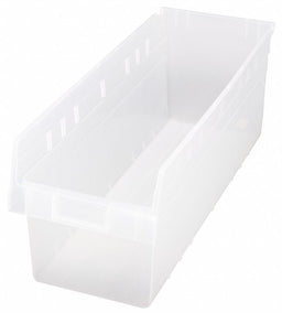 Shelf Bin Clear Polypropylene 8 in