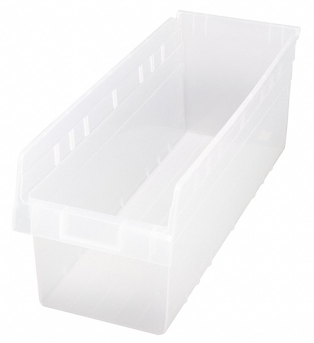 Shelf Bin Clear Polypropylene 8 in