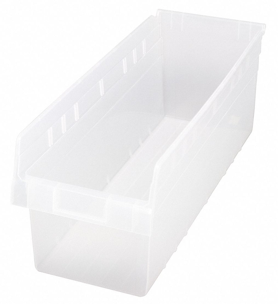 Shelf Bin Clear Polypropylene 8 in