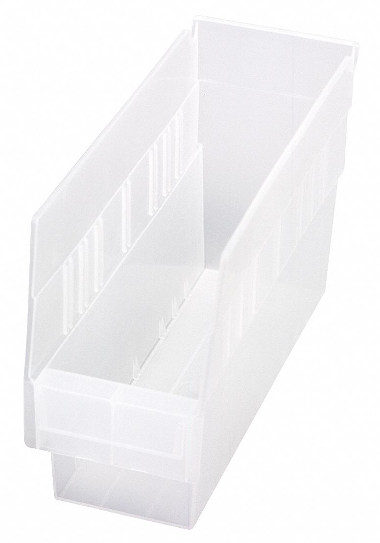 Shelf Bin Clear Polypropylene 6 in