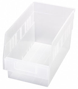 Shelf Bin Clear Polypropylene 6 in