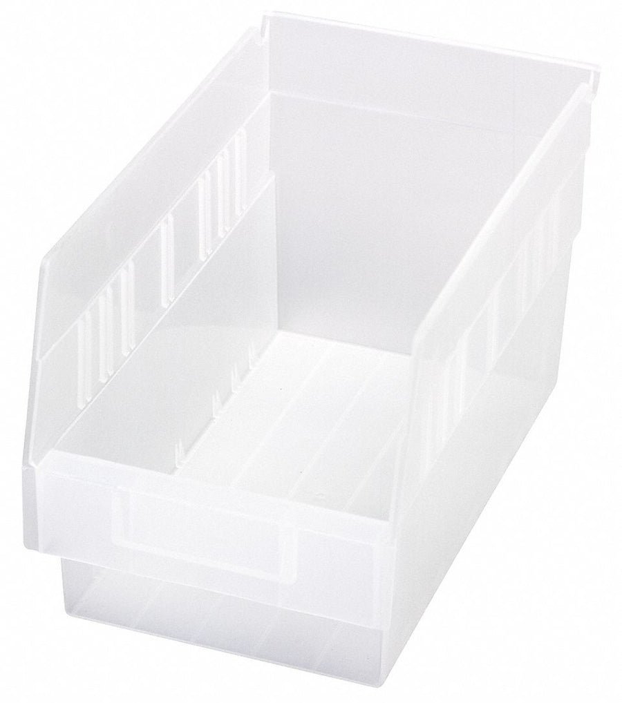 Shelf Bin Clear Polypropylene 6 in