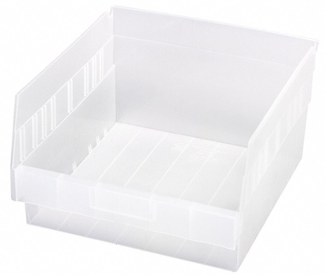 Shelf Bin Clear Polypropylene 6 in