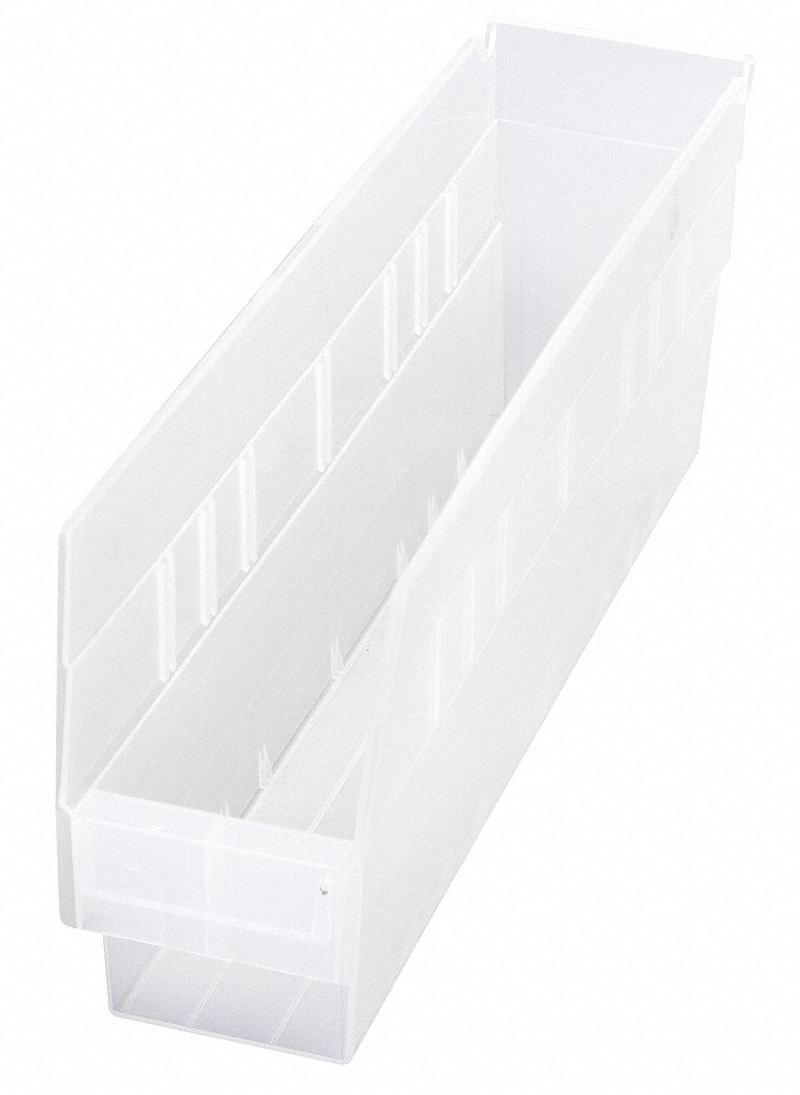 Shelf Bin Clear Polypropylene 6 in