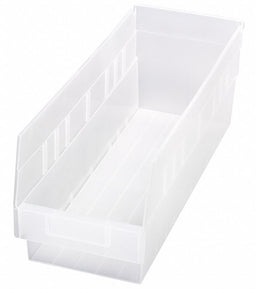 Shelf Bin Clear Polypropylene 6 in