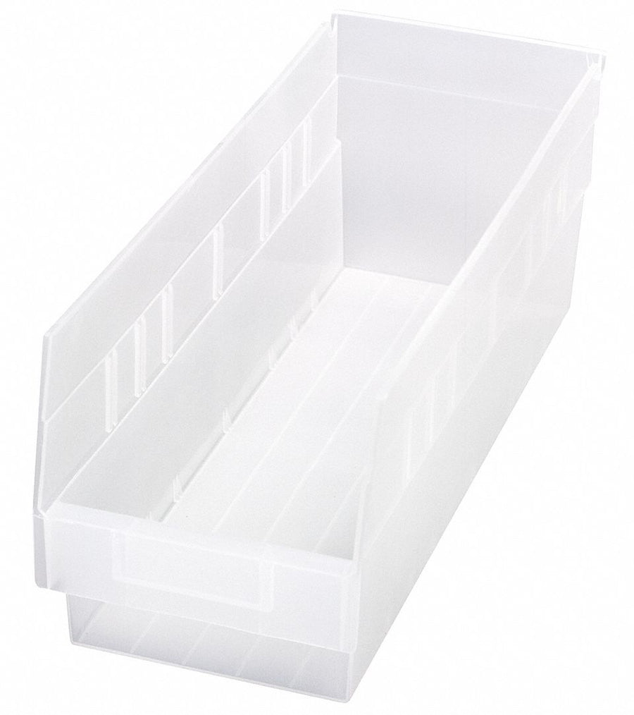 Shelf Bin Clear Polypropylene 6 in