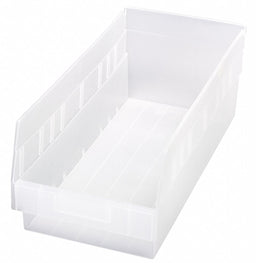 Shelf Bin Clear Polypropylene 6 in