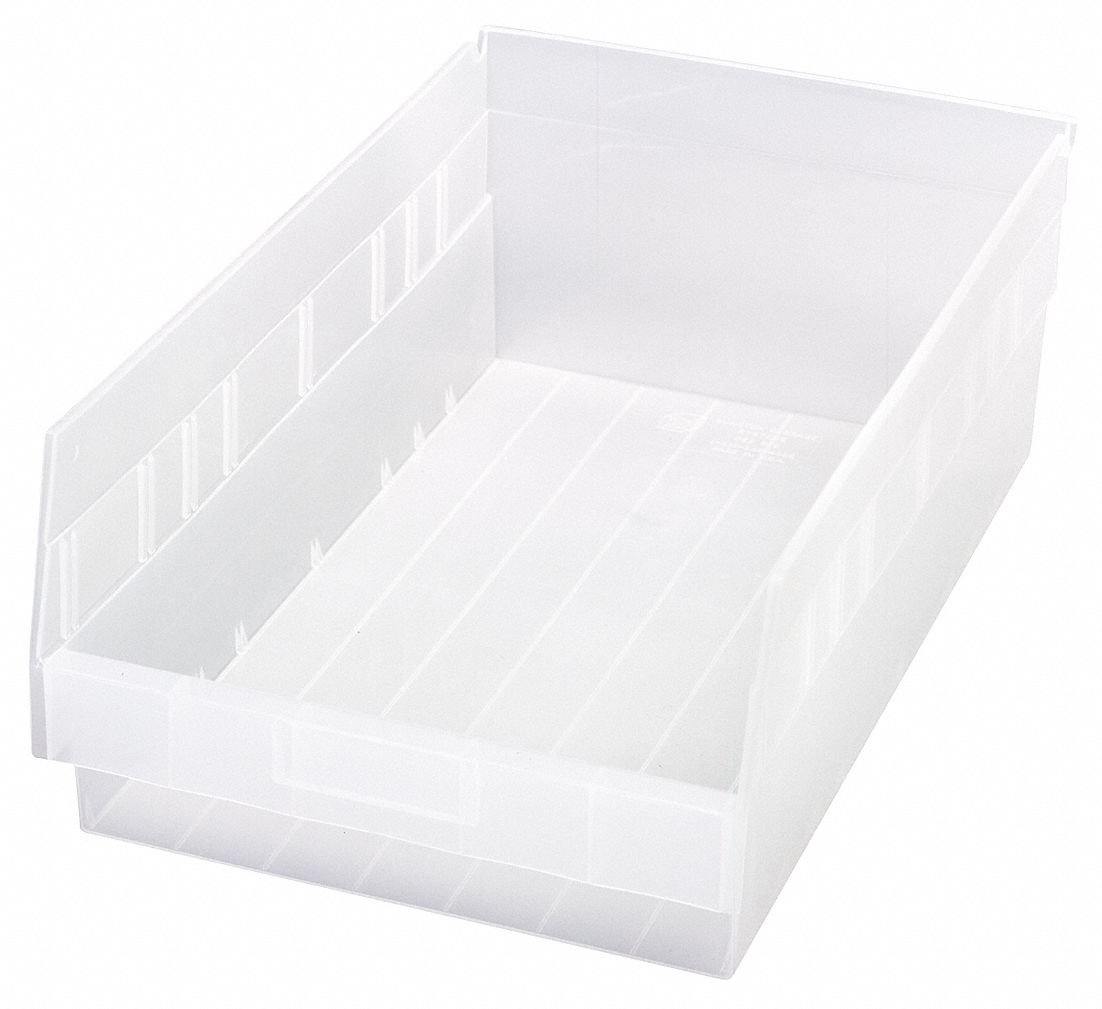 Shelf Bin Clear Polypropylene 6 in
