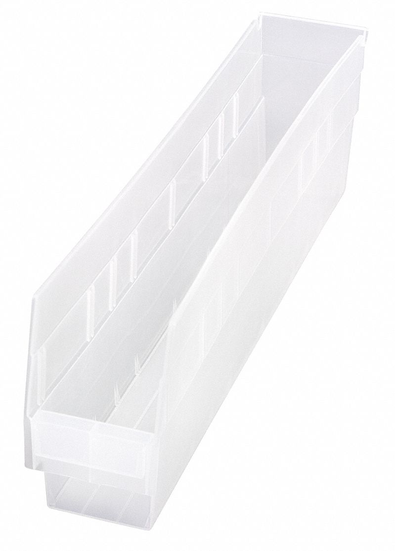 Shelf Bin Clear Polypropylene 6 in