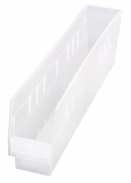 Shelf Bin Clear Polypropylene 6 in