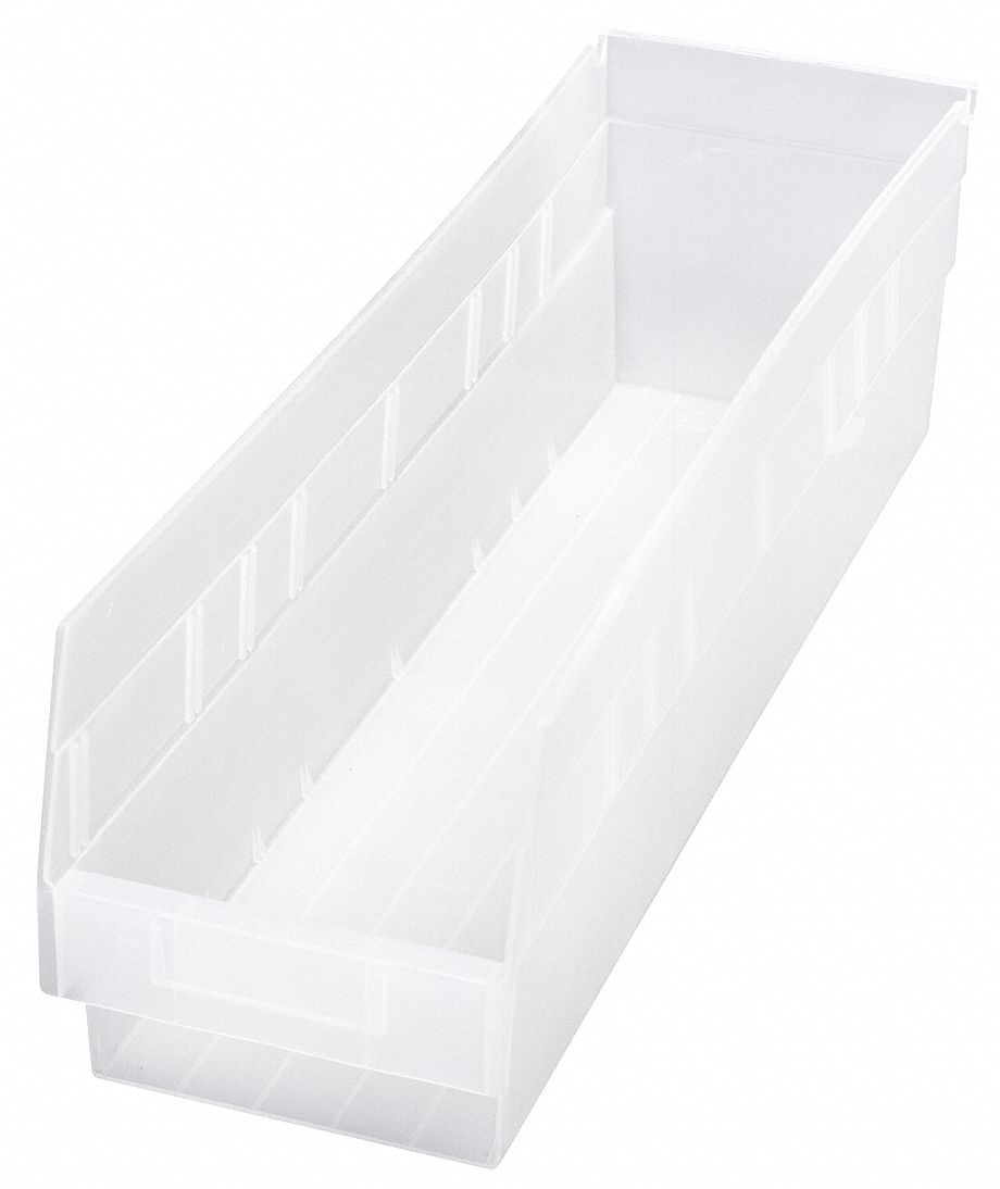 Shelf Bin Clear Polypropylene 6 in