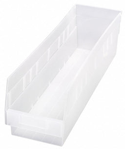 Shelf Bin Clear Polypropylene 6 in