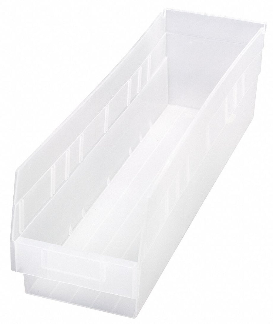 Shelf Bin Clear Polypropylene 6 in