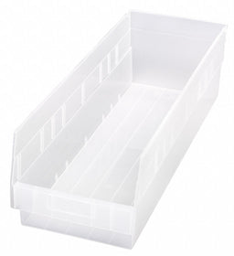 Shelf Bin Clear Polypropylene 6 in