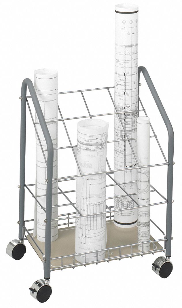 Roll File 12 Compartments Light Gray