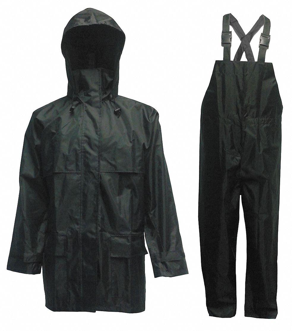 Rain Suit w/Jacket/Bib Unrated Black 2XL