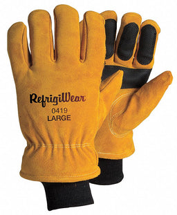 Leather Gloves Gold L PR